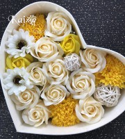 香皂花_愛心花盒(白+黃)